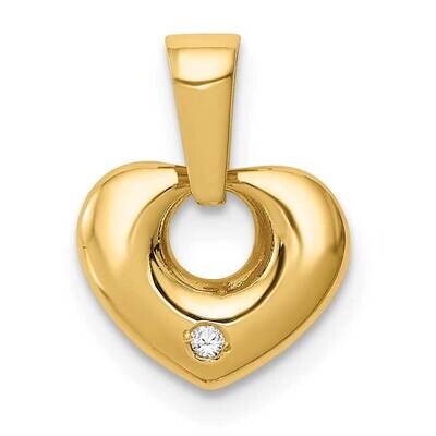 Heart Pendant 14k Gold CZ Diamond YC1351, MPN: YC1351, 883957907888