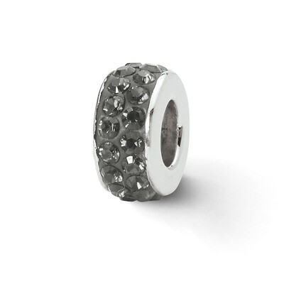 Silver Grey Double Row Swarovski Crystal Bead Sterling Silver QRS2023, MPN: QRS2023, 883957514659