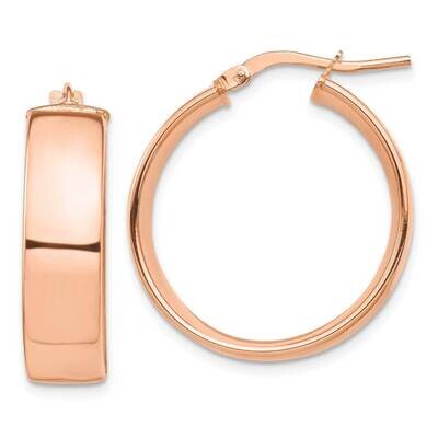 7mm Hoop Earrings 14k Rose Gold High Polished TF1413R, MPN: TF1413R, 191101987359