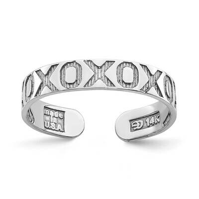 X O Pattern Toe Ring 14k White Gold K3841W, MPN: K3841W, 883957670003
