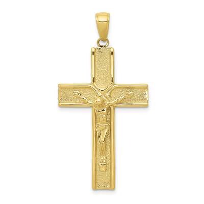 Satin Finish Crucifix Pendant 10k Gold 10K2186, MPN: 10K2186, 196904099803