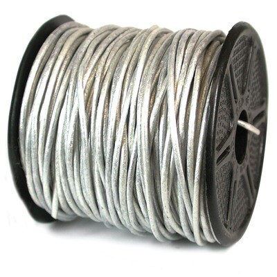 1300 2 mm. 25 Yard Metallic Silver Leather Cord CRD845/2.0-25, MPN: CRD845/2.0-25, 790524642571
