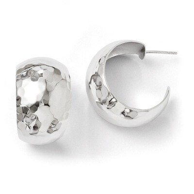 Leslie&#39;s Polished Hammered Post Earrings - Sterling Silver HB-QLE299, MPN: QLE299, 883957020730