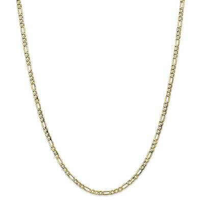 3.5mm Semi-Solid Figaro Chain 26 Inch 10k Gold 10BC93-26, MPN: 10BC93-26, 191101730733