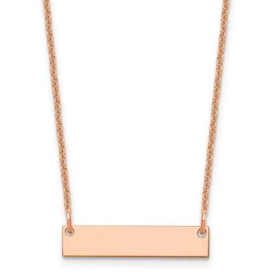 Polished Blank Bar Necklace 14k Rose Gold Small XNA1197R, MPN: XNA1197R,