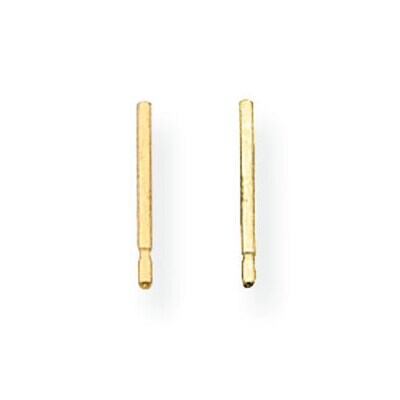 Single Notched Friction Earring Post 14k Yellow Gold YG691, MPN: YG691,