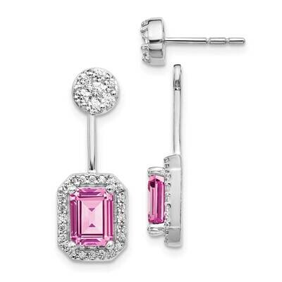 Created Pink Sapphire Earrings 14k White Gold Diamond EM4195-CPS-062-WA, MPN: EM4195-CPS-062-WA, 19…