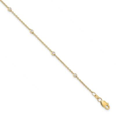 Diamond Vs/Si, D E F, Cable Station Bracelet 14k Yellow Gold True Origin Lab Grown PM1007-015-YLD-7…