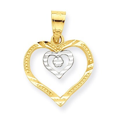 Heart Charm 10K Gold &amp; Rhodium 10C933, MPN: 10C933, 886774022161