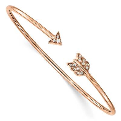 Diamond Arrow Cuff Bangle 14k Rose Gold BM8401-011-RA, MPN: BM8401-011-RA, 883957182773