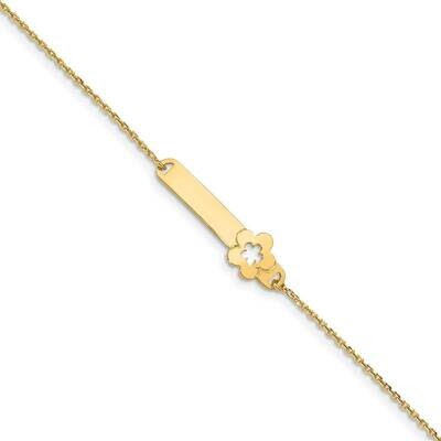Flower with 1 inch extender Children&#39;s ID Bracelet 14k Gold Polished  BID110-5.5, MPN: BID110-5.5, …