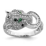 CZ Diamond Cheetah Ring Sterling Silver Rhodium-Plated Polished QR7219, MPN: QR7219,