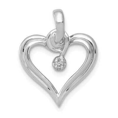 Aa .01Ct. Diamond Heart Pendant 14k White Gold PM4824-001-WA, MPN: PM4824-001-WA, 883957113418