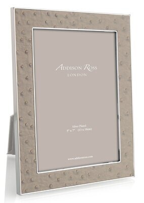 Addison Ross Shadow Ostrich &amp; Silver Picture Frame 5 x 7 Inch Silver-plated FR1560, MPN: FR1560, UP…