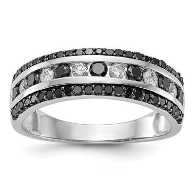 Black &amp; White Diamond Band 14k White Gold RM3443B-BK-073-WAA, MPN: RM3443B-BK-073-WAA,