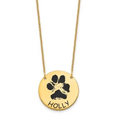 Small Epoxied Paw Print Necklace 14k Gold XNA1079Y, MPN: XNA1079Y, 191101994968