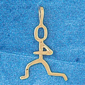 Dazzlers Jewelry Running Figure Pendant Necklace Charm Bracelet in Yellow, White or Rose Gold 3599,…