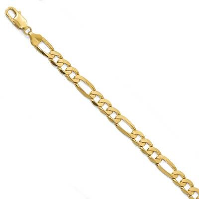 Leslie&#39;s 8 Inch 7.5mm Flat Figaro Chain 14k Gold HB-1297-8, MPN: 1297-8, 191101849138