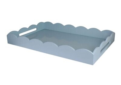 Addison Ross Large Pale Denim Scalloped Edge Tray 26 x 17 Inch Lacquer TR3013, MPN: TR3013, UPC/EAN…
