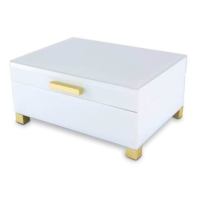 White Glass Top Wood Box GM22499, MPN: GM22499,