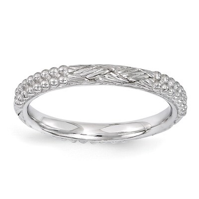 Patterned Ring - Sterling Silver Rhodium-plated QSK1561, MPN: QSK1561, 886774211725