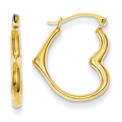 Heart Hoop Earrings 14k Gold YE1508, MPN: YE1508, 716838209811