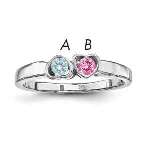 Synthetic 2 Stone Mother&#39;s Ring Sterling Silver Rhodium-plated XMR85/2SS, MPN: XMR85/2SS, 886774322…