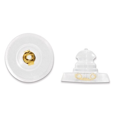 Disk 1 Pair Earrings Silicone Sliders 14k Gold YGSIL2, MPN: YGSIL2,