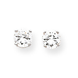 5.5mm Synthetic Diamond stud earrings 14k White Gold XD11WCZ, MPN: XD11WCZ, 883957087726