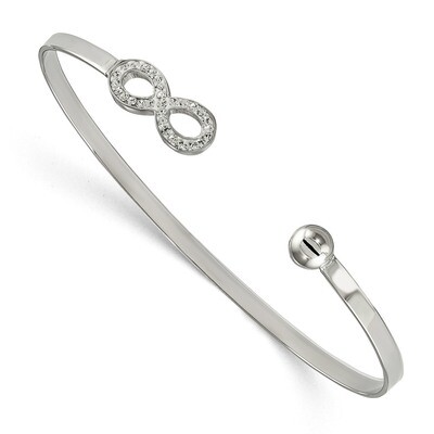 Preciosa Crystal Infinity Cuff Bangle Stainless Steel Polished SRB1898 by Chisel, MPN: SRB1898, 191…