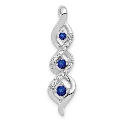 .26 Sapphire Fancy Twisted Chain Slide 14k White Gold Diamond PM5264-SA-008-WA, MPN: PM5264-SA-008-…