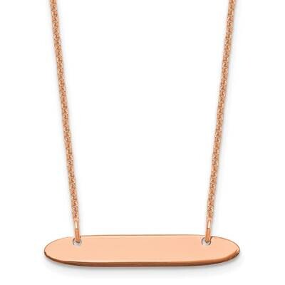 Polished Oblong Blank Bar Necklace 14k Rose Gold Small XNA1199R, MPN: XNA1199R,