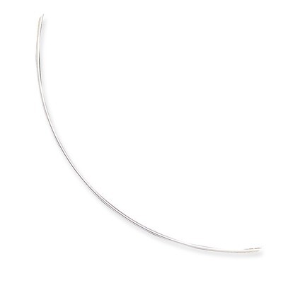 18 Inch Polished Neck Wire Necklace Sterling Silver Solid QH371-18, MPN: QH371-18, 883957954288
