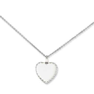 Kelly Waters Engravable Heart Disc Necklace 18 Inch Medium Polished KW351-18, MPN: KW351-18, 191101…