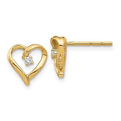 Heart Earrings 14k Gold AA Diamond EM5522-005-YA, MPN: EM5522-005-YA, 883957187761