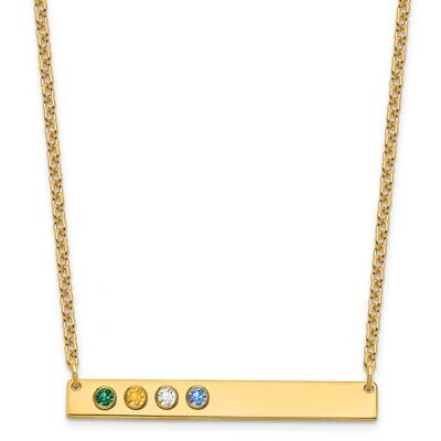 4 Birthstone with 18k Gold Bezel Large Bar Necklace 10k Gold 10XNA1085/4Y, MPN: 10XNA1085/4Y,