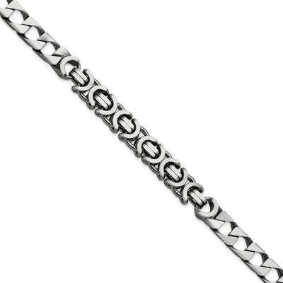 Mens Antiqued Brushed Curb Circles Bracelet Sterling Silver QG5741-8.5, MPN: QG5741-8.5, 1911017702…
