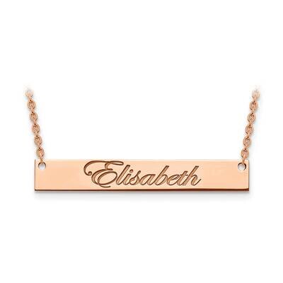 Large Polished Script Name Bar Necklace Rose Gold-plated Silver XNA642RP, MPN: XNA642RP, 1911012206…