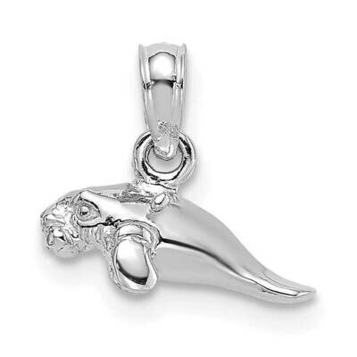 Polished Mini Manatee Charm 14k White Gold 3-D K8145W, MPN: K8145W, 196904088395