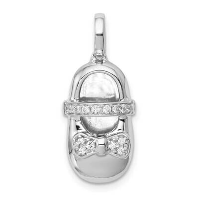 Baby Girl Shoe Pendant 14k White Gold Diamond PM5199-010-WA, MPN: PM5199-010-WA, 883957306650