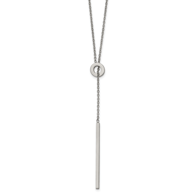 Adjustable 16.5 Inch 2 Inch Extension Y Necklace Stainless Steel Polished SRN2672-16.5 by Chisel, M…