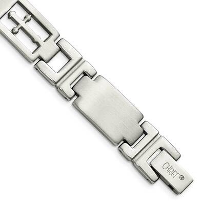 Cross 8.5 Inch Bracelet Stainless Steel SRB282-8.5 by Chisel, MPN: SRB282-8.5, 883957746241