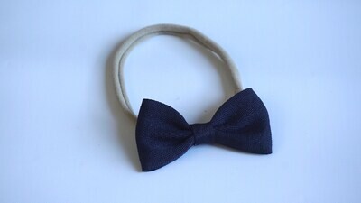 Navy Blue Bow baby headband Set Blue Baby Nylon Headband Small Bows Baby Bows Newborn headbands Nyl…