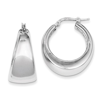 Hollow Hoop Earrings Sterling Silver Polished QE8343, MPN: QE8343, 191101190872