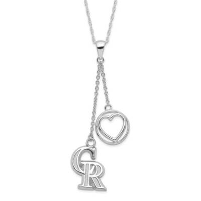 MLB Colorado Rockies Polished Beloved Heart Necklace Sterling Silver ROK005BLN-SS, MPN: ROK005BLN-S…