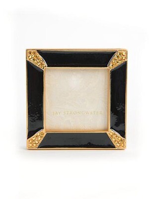 Jay Strongwater Leland Black Pave Corner 2 Inch Square Picture Frame, MPN: SPF5130-273,