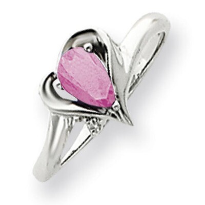 Pink Tourmaline Diamond Ring 14k white Gold 6x4mm Pear Y4560PT/A, MPN: Y4560PT/A, 883957452876