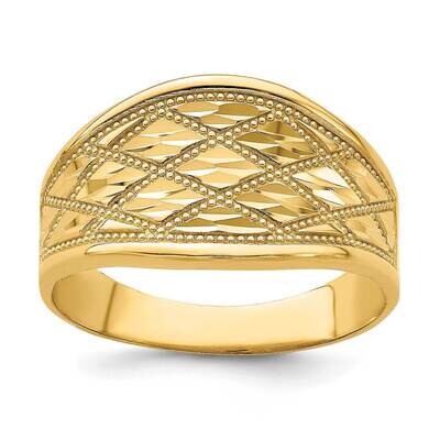 Marquise Quilted Pattern Ring 14k Gold Diamond-cut K4615, MPN: K4615, 637218085941