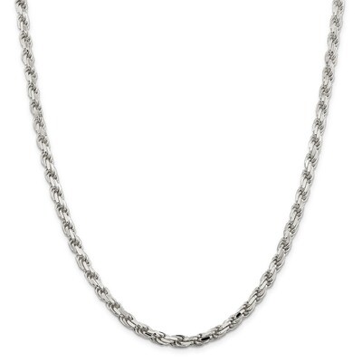 20 Inch 5.75mm Diamond-cut Rope Chain Sterling Silver QDC120-20, MPN: QDC120-20, 883957206547