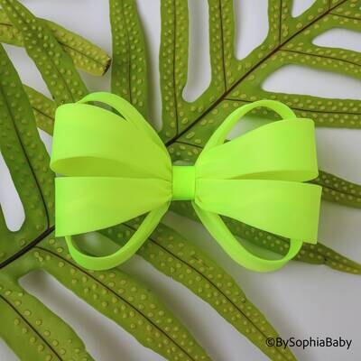 Green Neon Hair Bow Neon Big Bow Pink Big Hair Bow Clip Girls Hair Bow Green Neon Large Hair Bow 19…